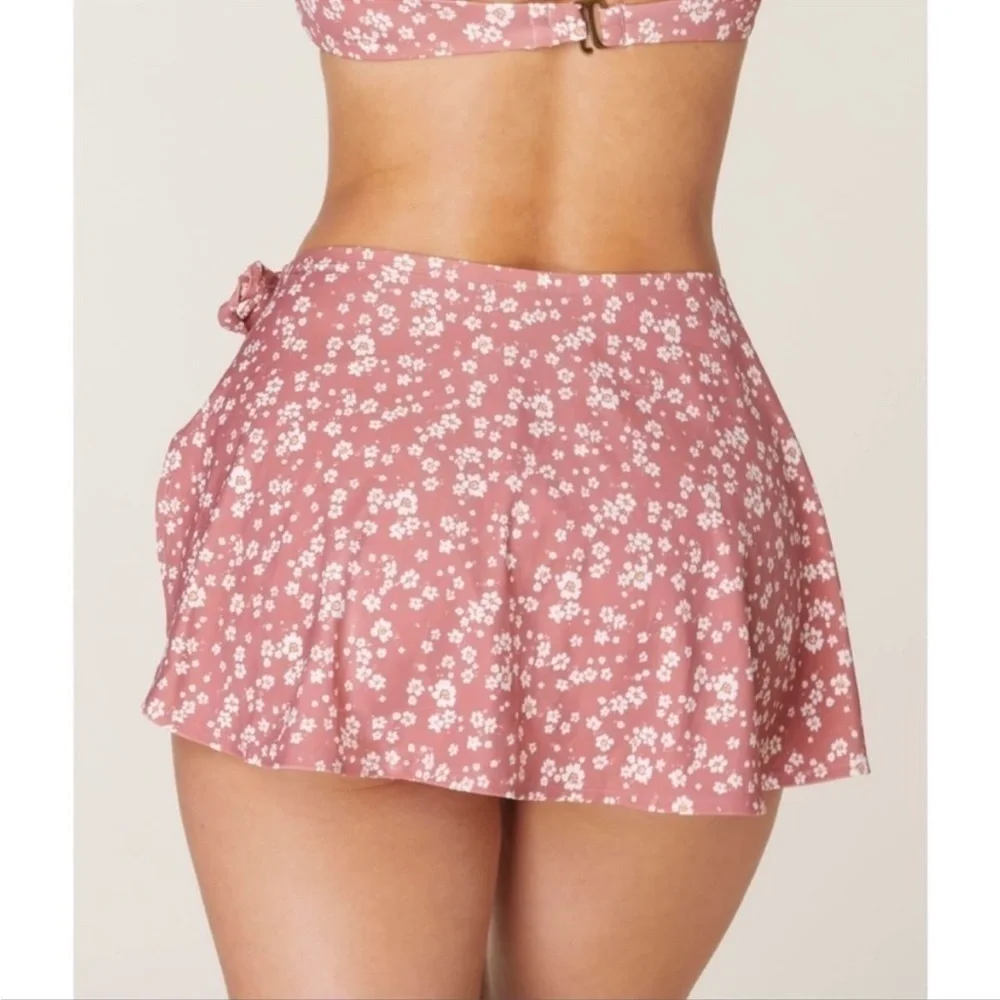 Andie Swim Sarong Bottom‎ Ditsy Floral Rose size Small NWT
